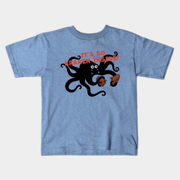 Sad Kraken Kids T-Shirt by awesomesaucebysandy